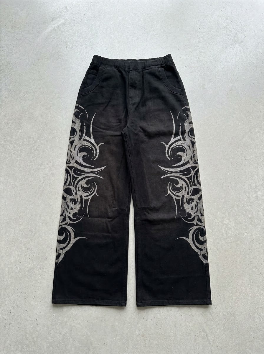 Y2K Tribal Print Loose Jeans