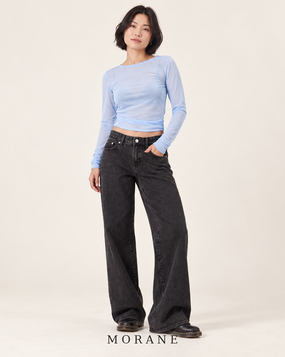 MORANE The Carter Low Rise Baggy Jeans in Washed Black