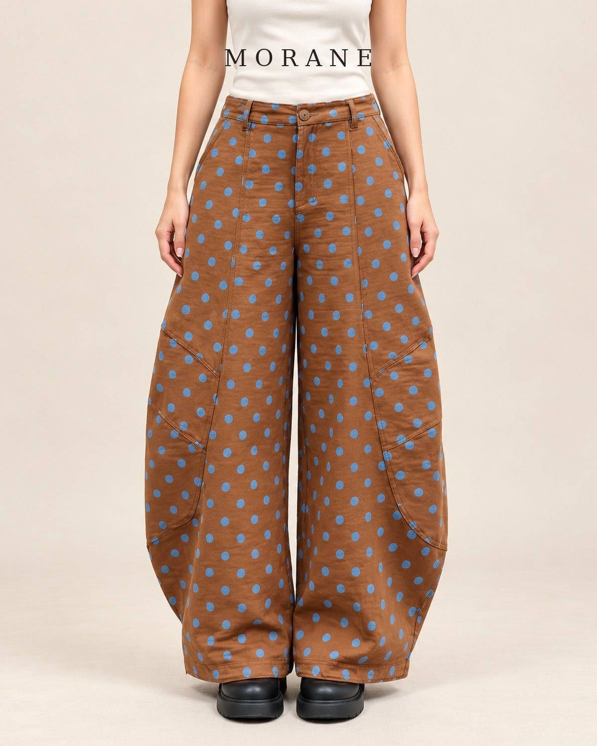 MORANE The Poppy Polka Dot Barrel Pants