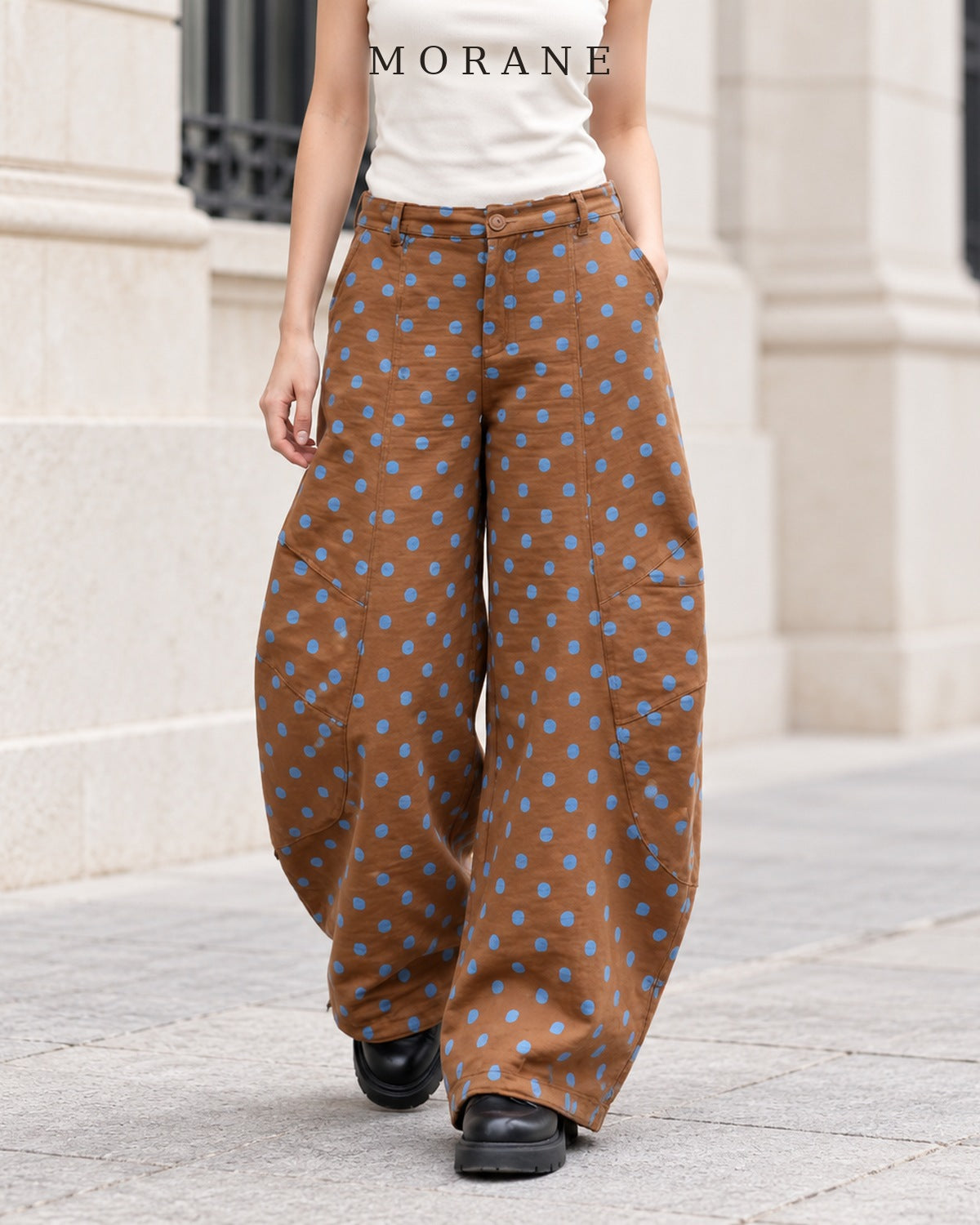 MORANE The Poppy Polka Dot Barrel Pants