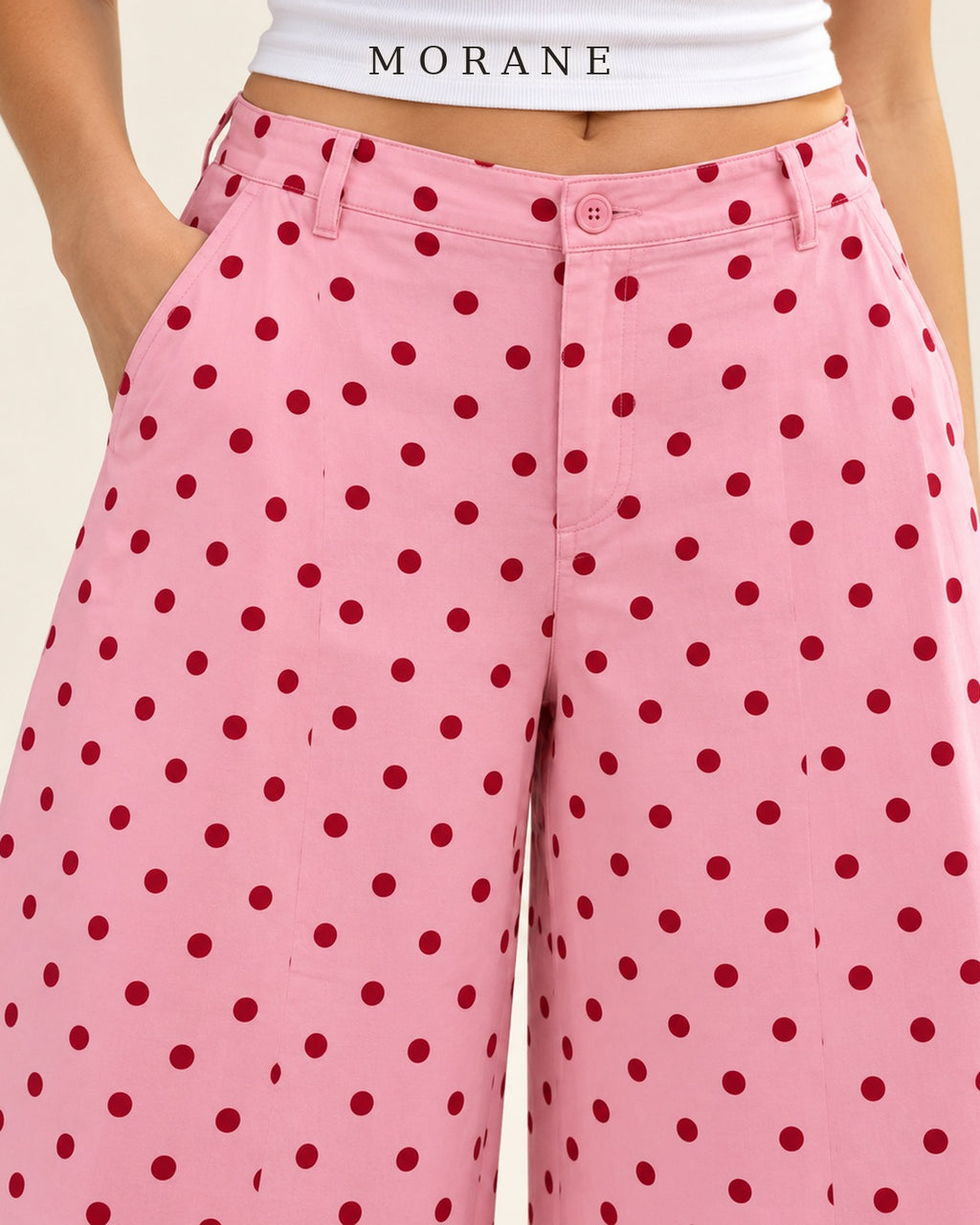 MORANE The Poppy Polka Dot Barrel Pants