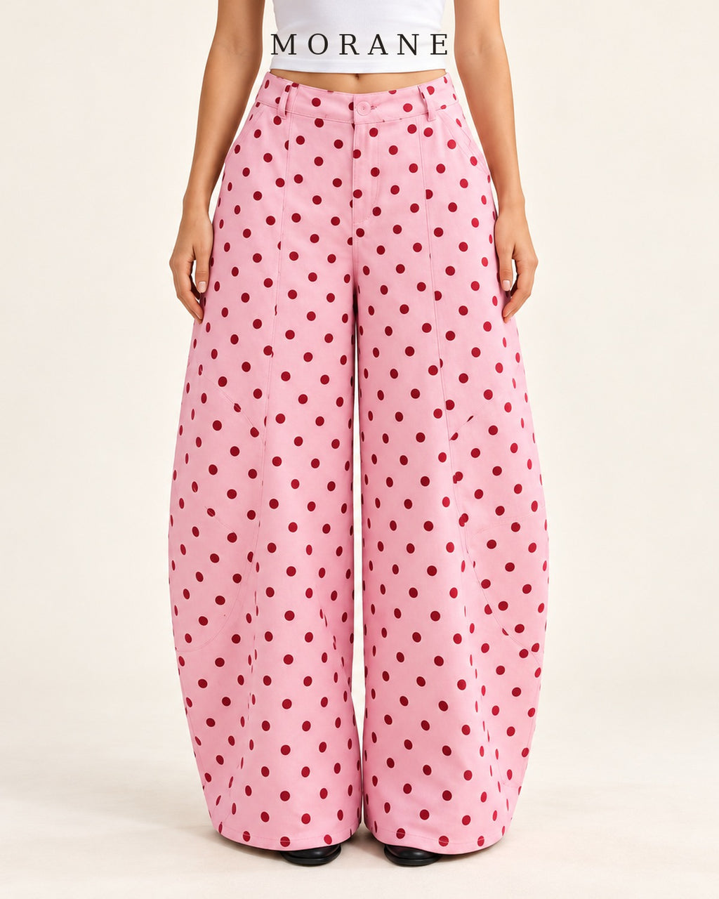 MORANE The Poppy Polka Dot Barrel Pants