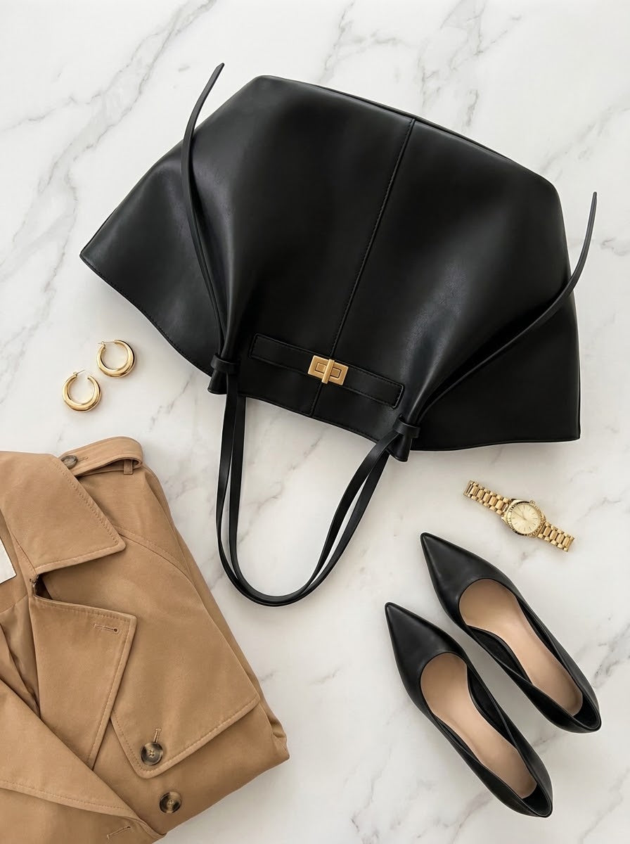 Trapeze Lock Shoulder Bag flat-lay