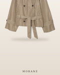 MORANE Plaid Belted Cropped Jacket