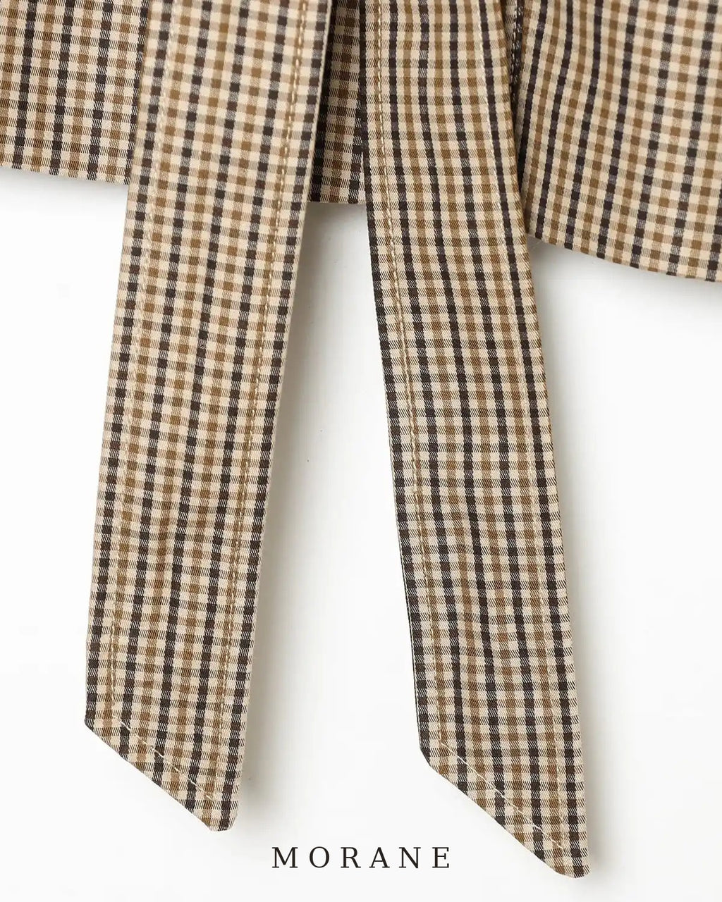 MORANE Plaid Belted Cropped Jacket