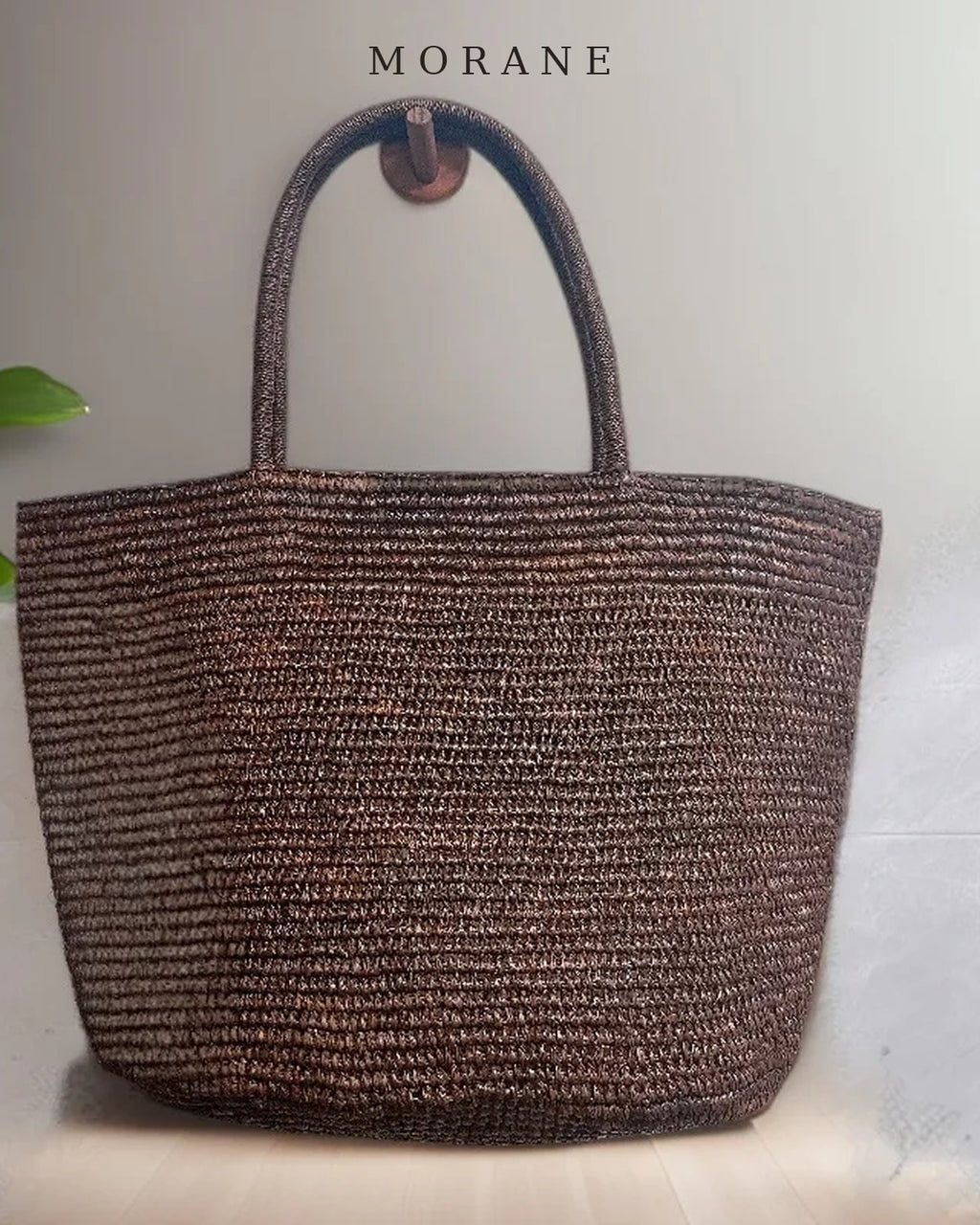 MORANE Large Handwoven Raffia Tote