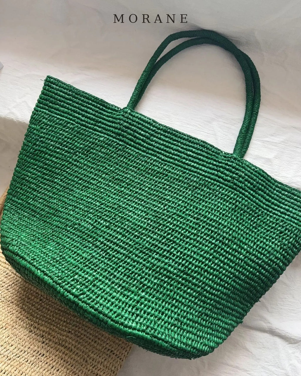 MORANE Large Handwoven Raffia Tote
