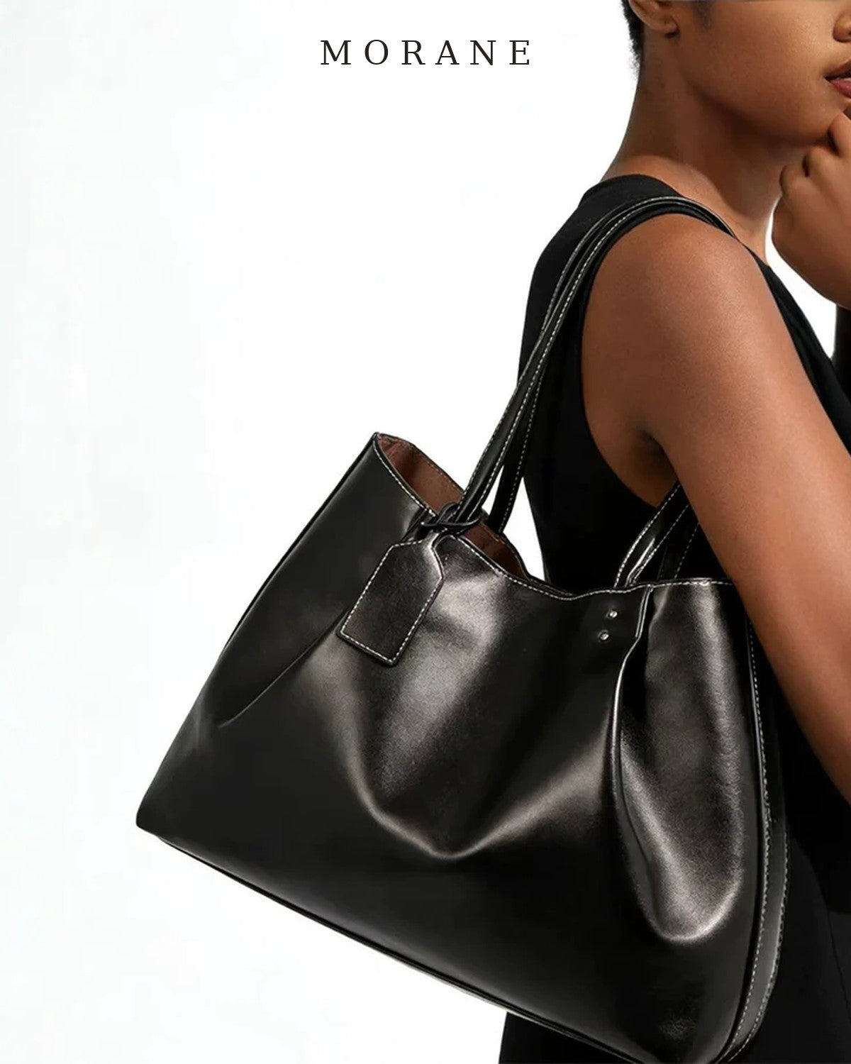 MORANE Ruched Slouch Shoulder Bag