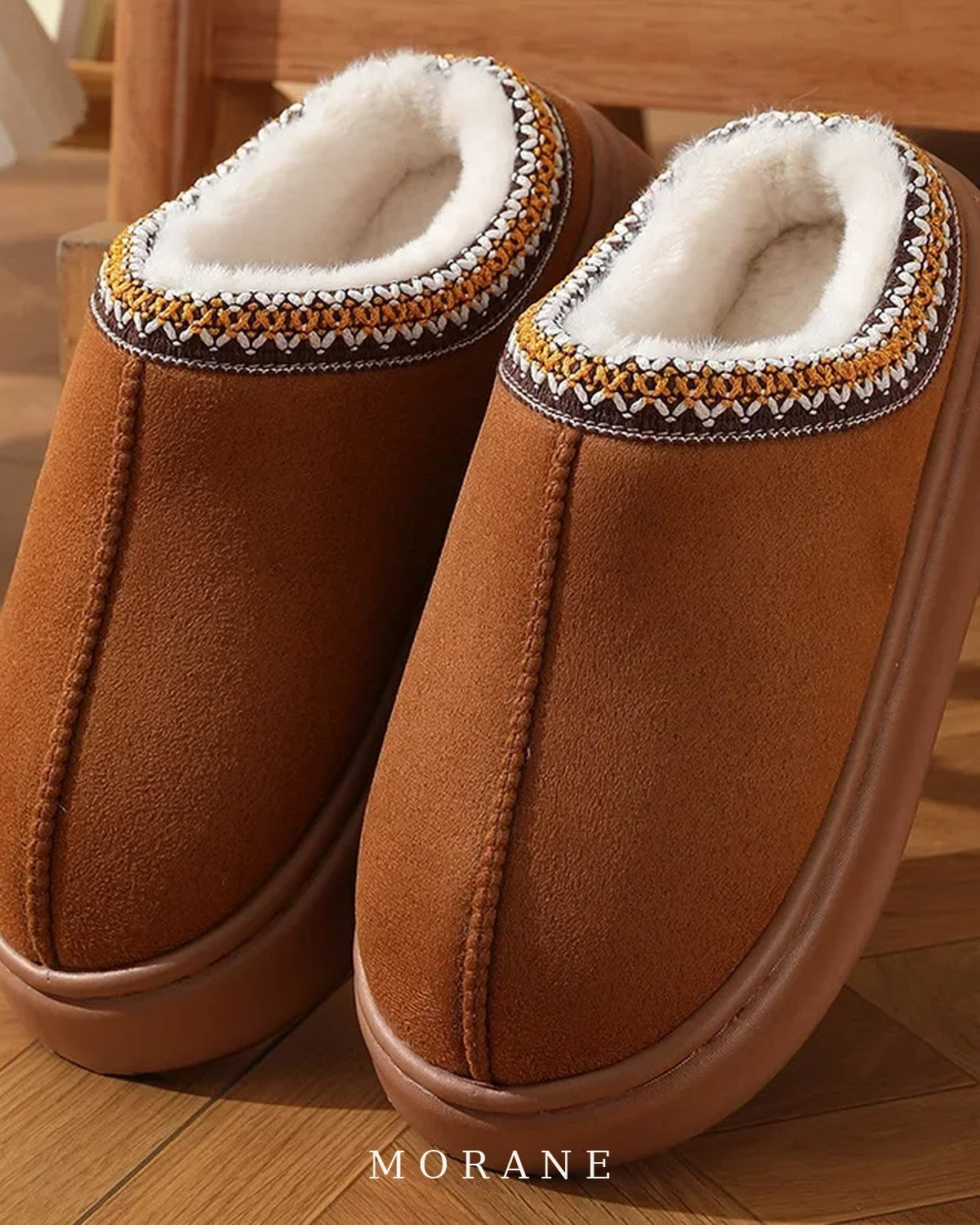 MORANE Cozy Platform Suede Slippers