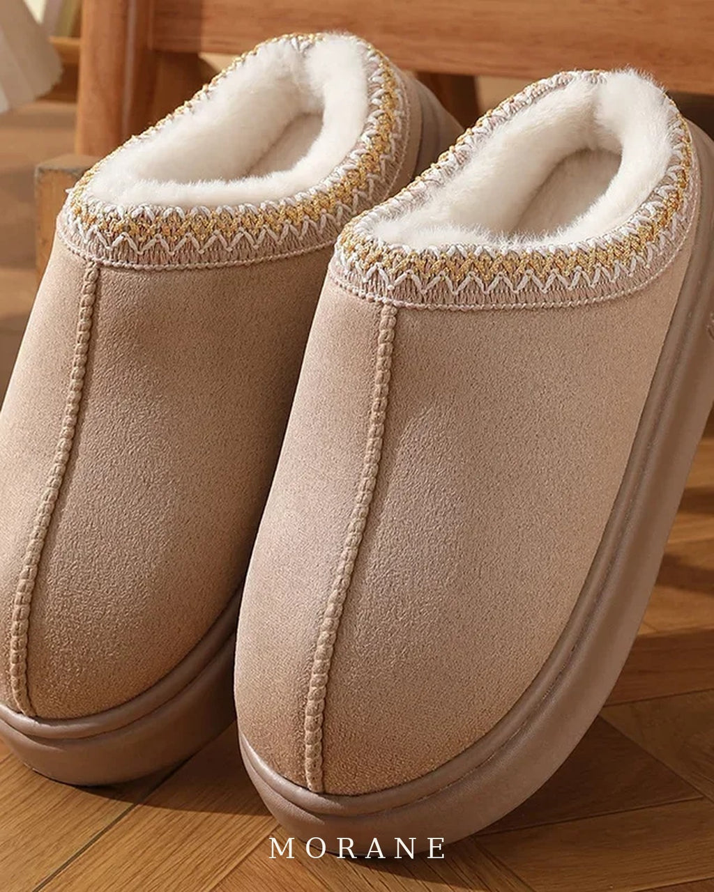 MORANE Cozy Platform Suede Slippers