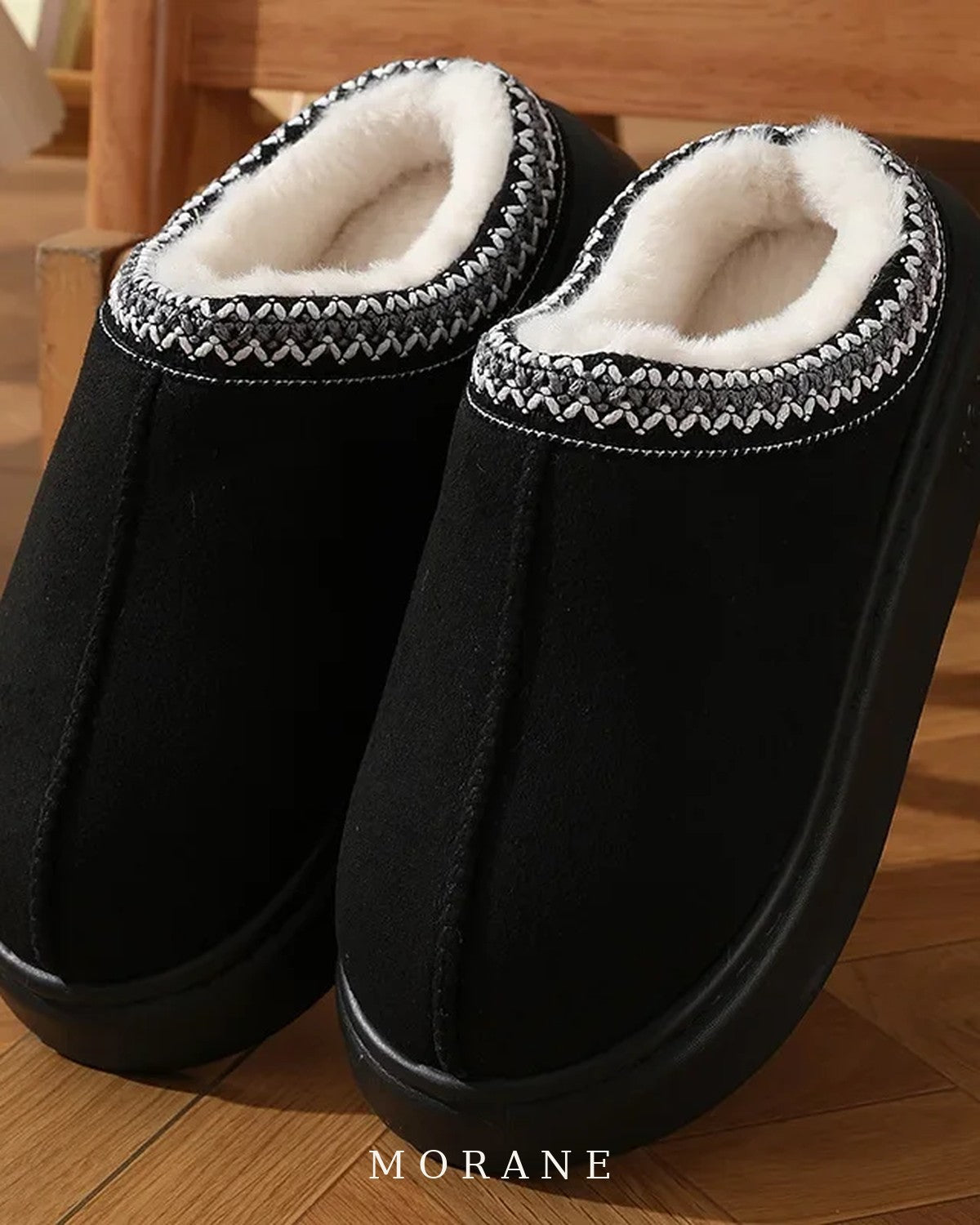 MORANE Cozy Platform Suede Slippers