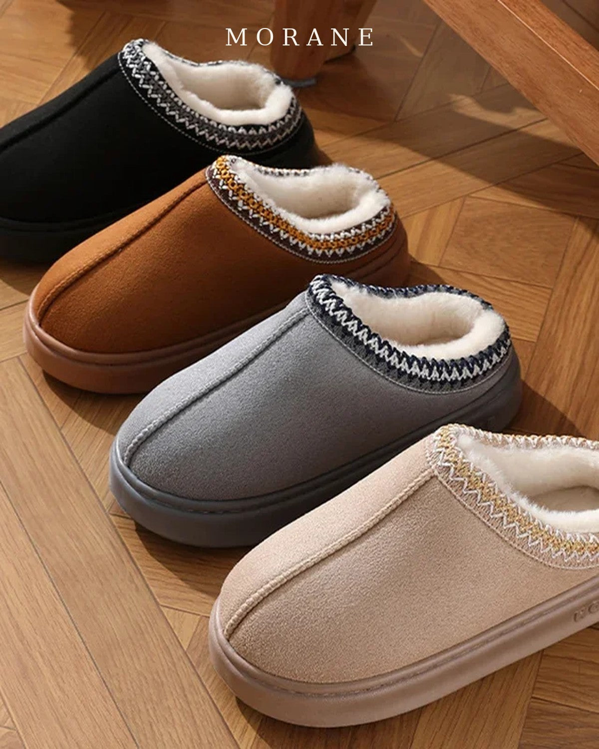 MORANE Cozy Platform Suede Slippers