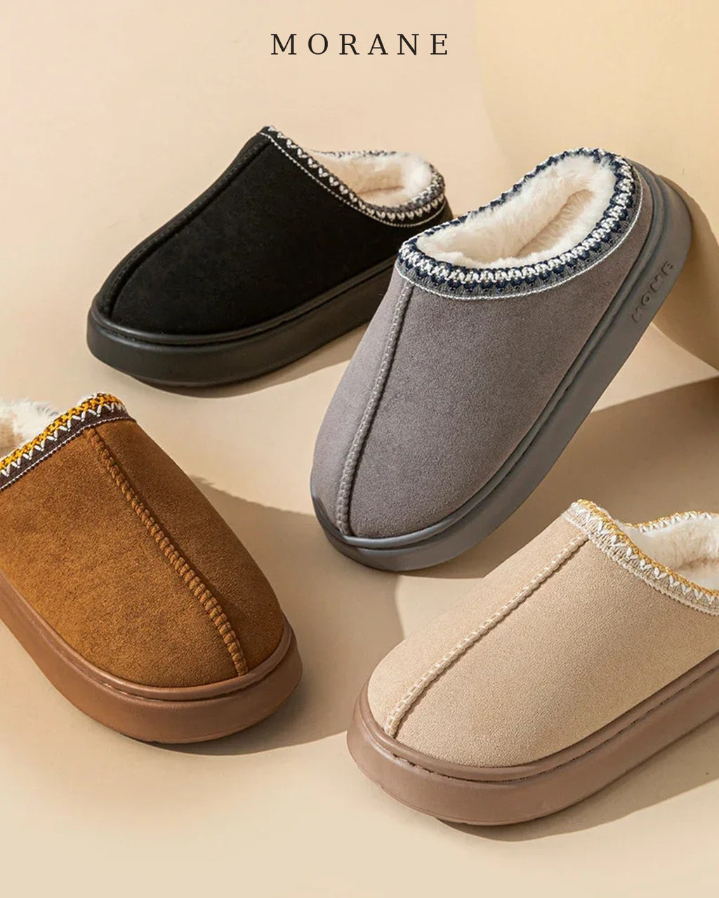 MORANE Cozy Platform Suede Slippers