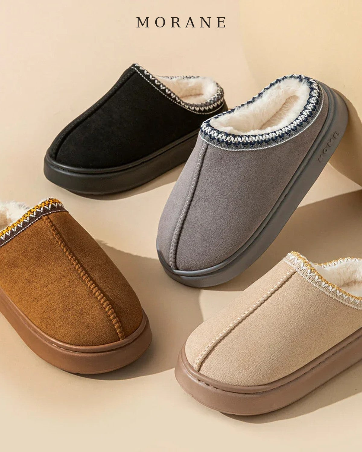 MORANE Cozy Platform Suede Slippers