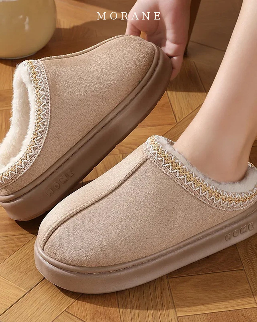 MORANE Cozy Platform Suede Slippers