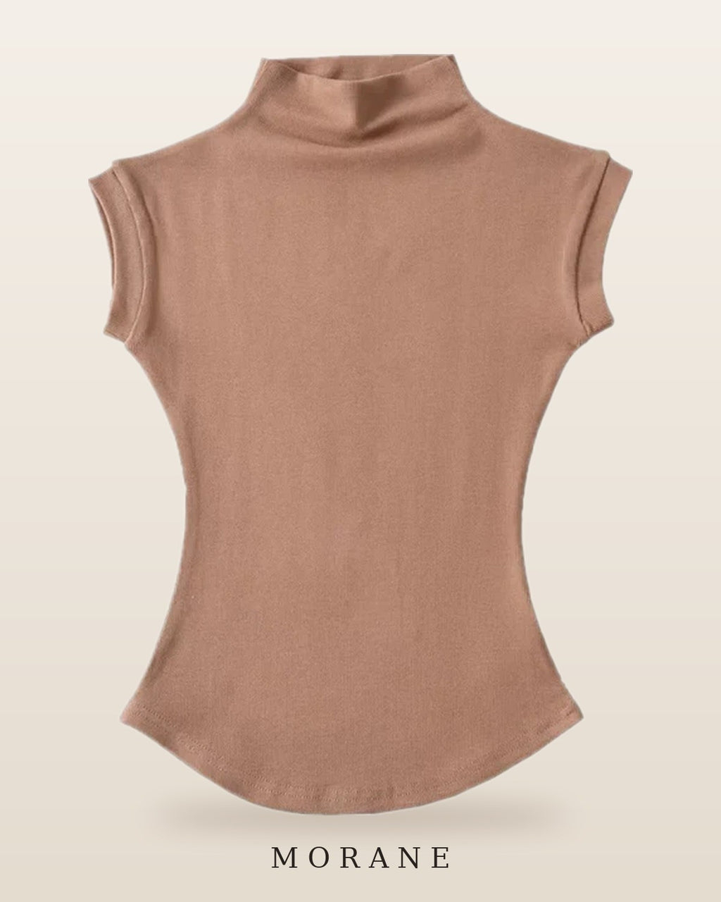 MORANE Ribbed Mock Neck Sleeveless Top