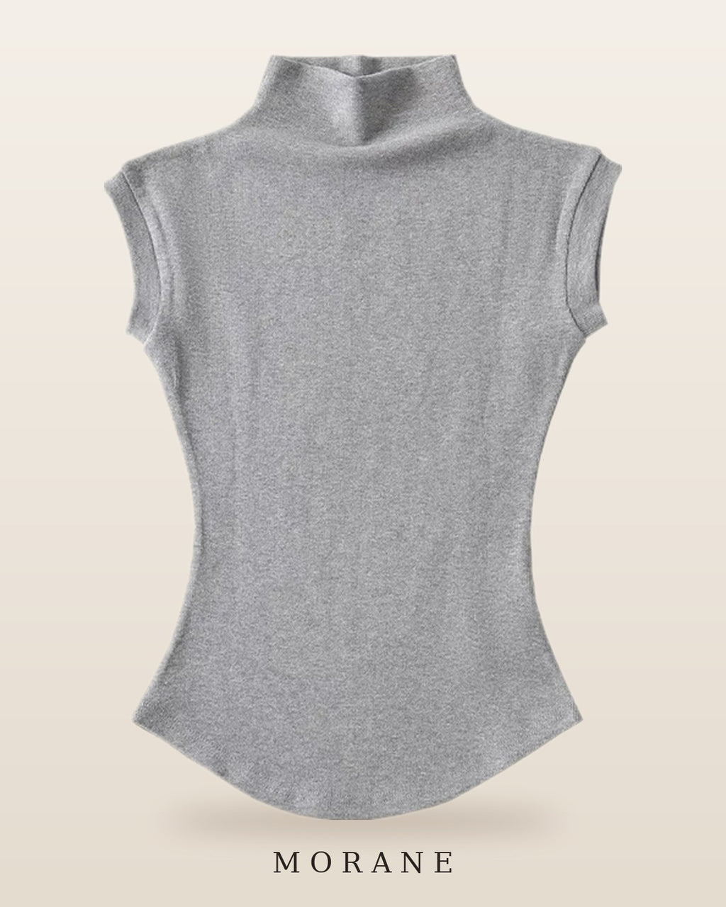 MORANE Ribbed Mock Neck Sleeveless Top
