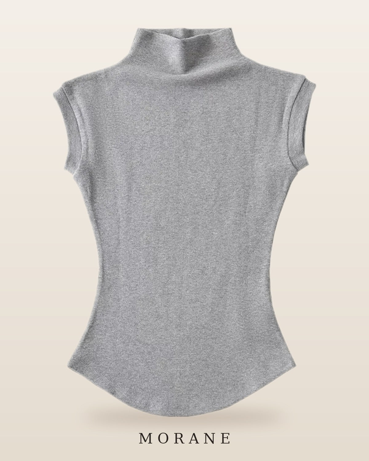 MORANE Ribbed Mock Neck Sleeveless Top