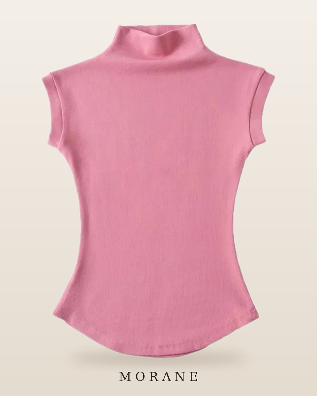MORANE Ribbed Mock Neck Sleeveless Top