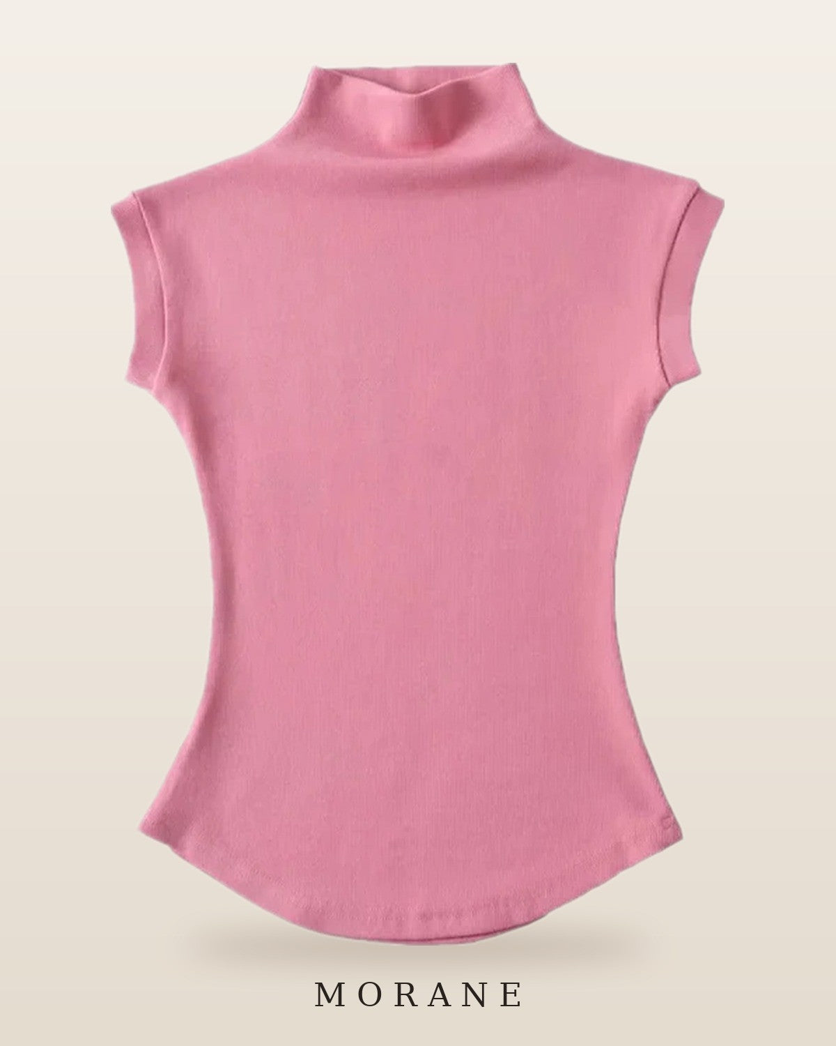 MORANE Ribbed Mock Neck Sleeveless Top