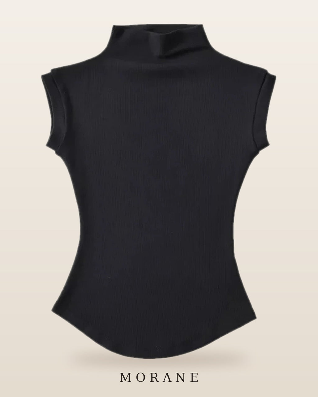 MORANE Ribbed Mock Neck Sleeveless Top