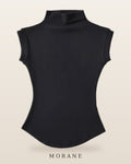 MORANE Ribbed Mock Neck Sleeveless Top