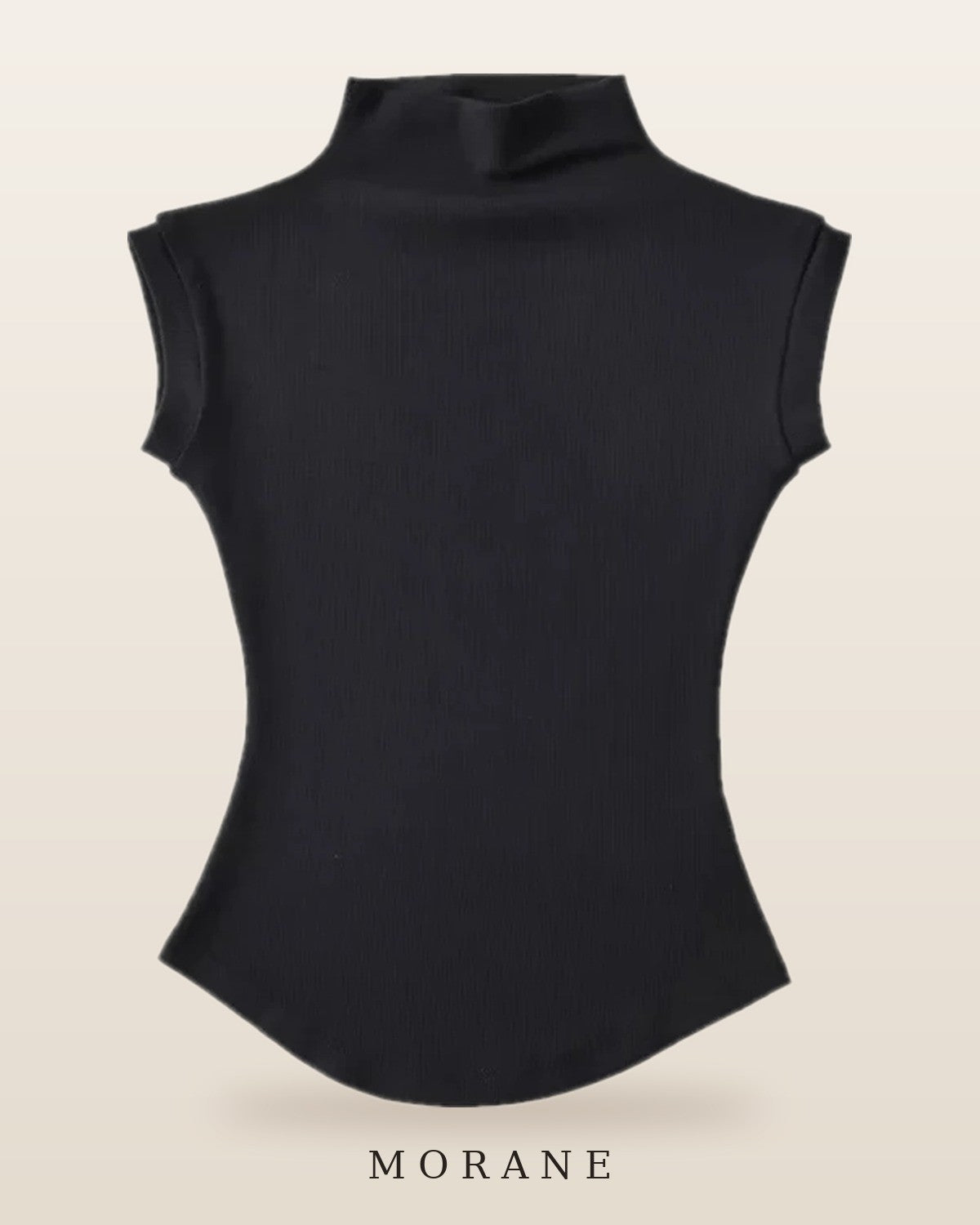 MORANE Ribbed Mock Neck Sleeveless Top