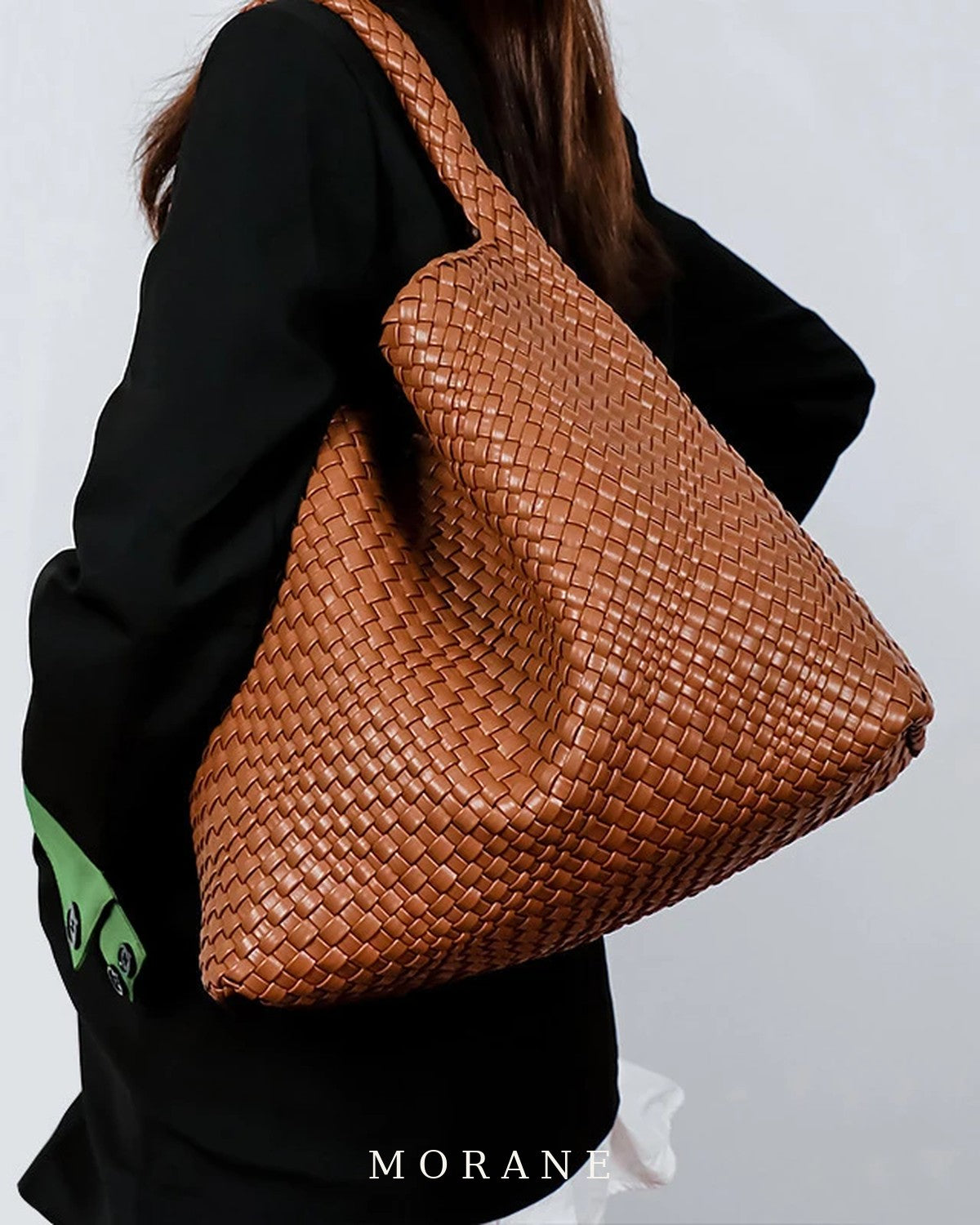 MORANE Woven Hobo Tote with Pouch